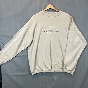Vintage American Twist San Francisco sweatshirt Embroidered Tan XL Made In USA